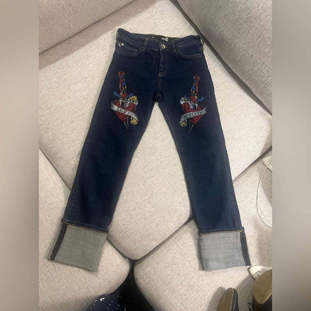 Love Moschino Dark Blue Jeans with Colorful pic